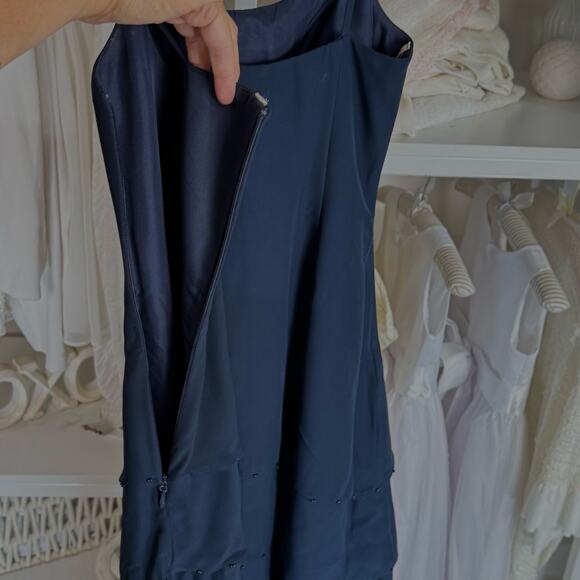 JJ‘s house sz. XS navy blue mother of the bride dress tiered with jacket #4018 - Picture 6 of 10